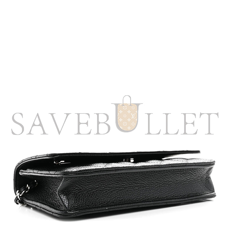 CHANEL MASTER CAVIAR QUILTED WALLET ON CHAIN WOC BLACK AP4241 (19*12*3cm)
